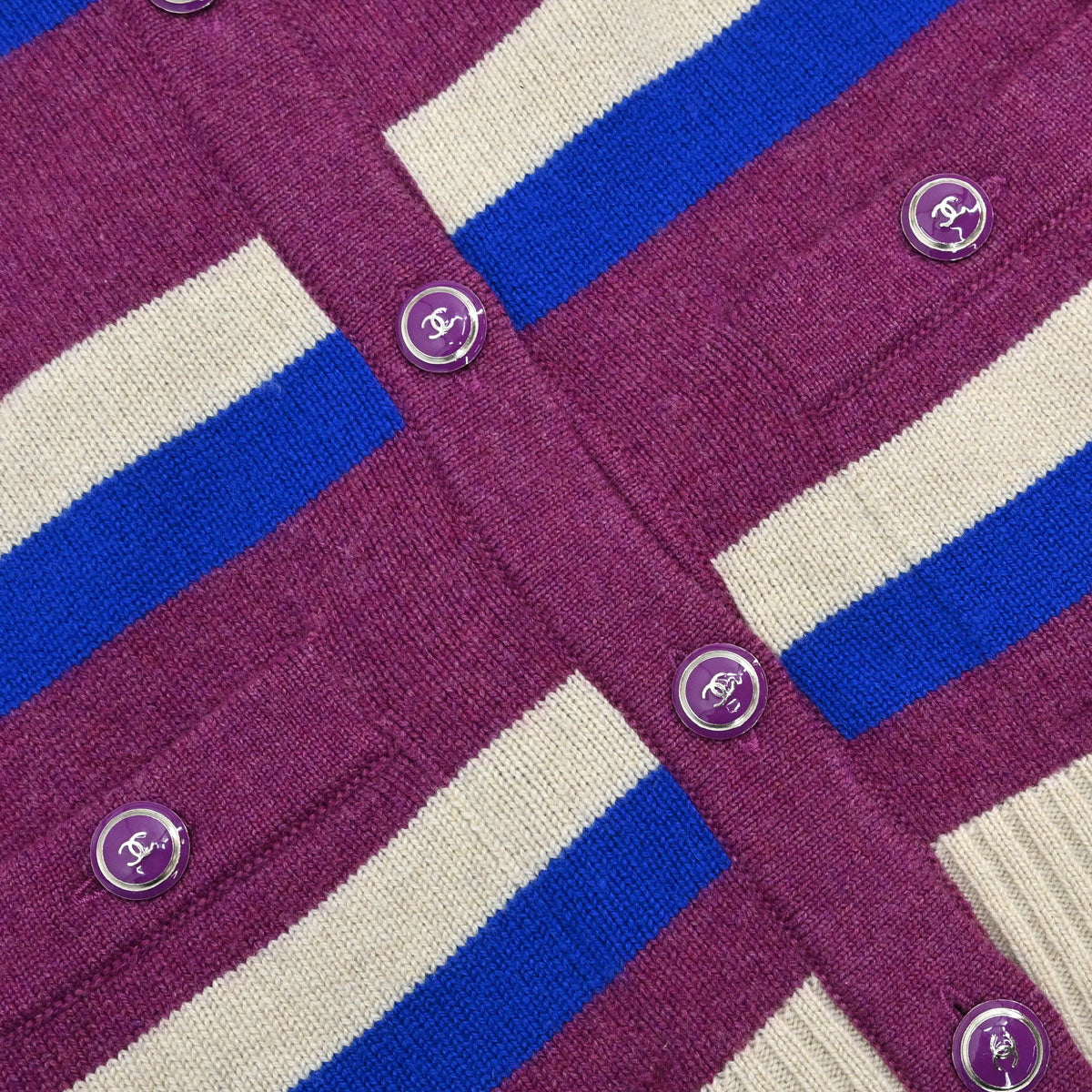 Chanel 2007 Cardigan Striped Purple #34
