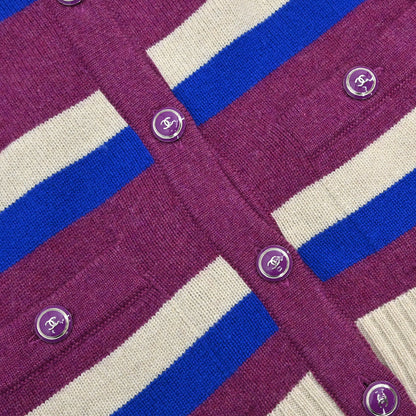 Chanel 2007 Cardigan Striped Purple #34