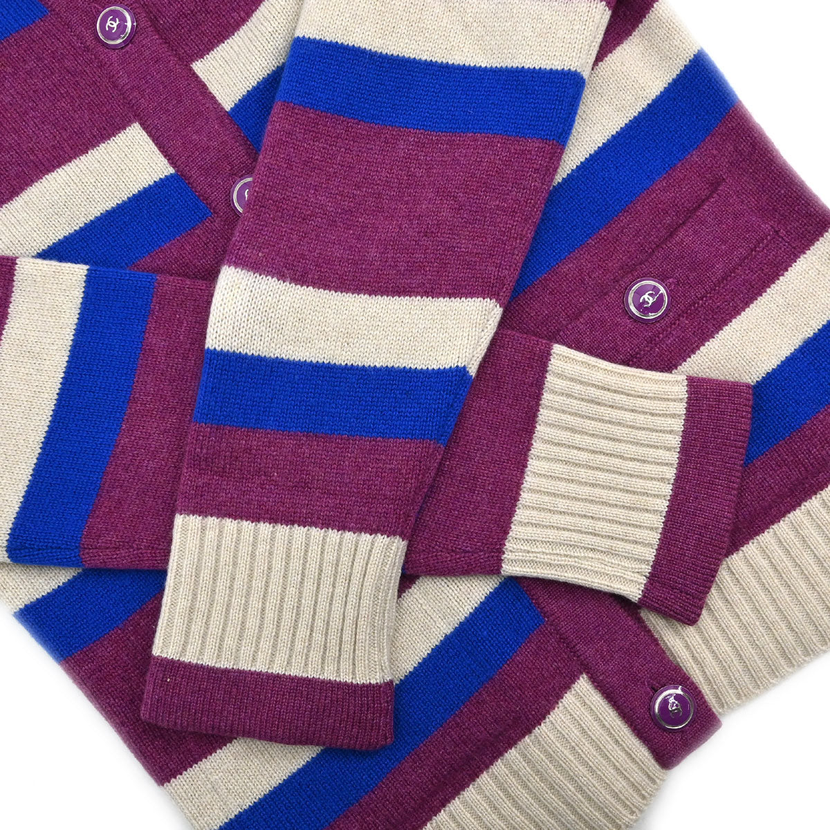 Chanel 2007 Cardigan Striped Purple #34