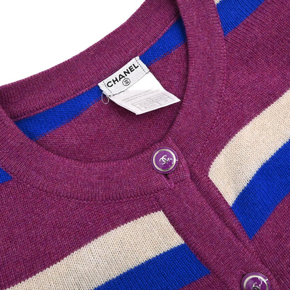 Chanel 2007 Cardigan Striped Purple #34
