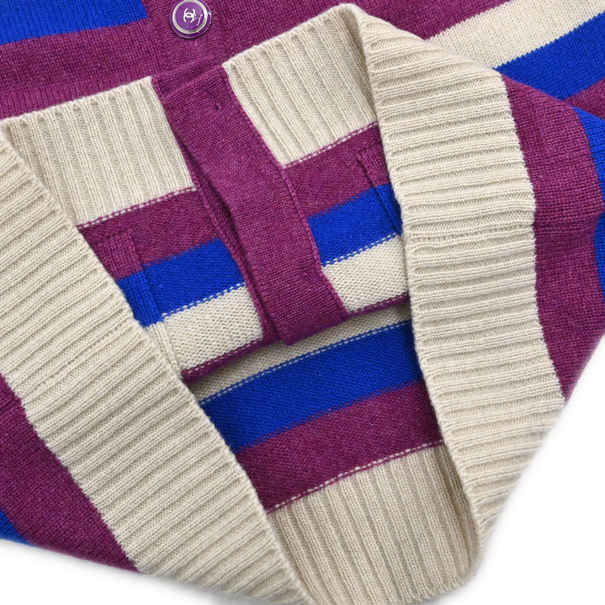 Chanel 2007 Cardigan Striped Purple #34