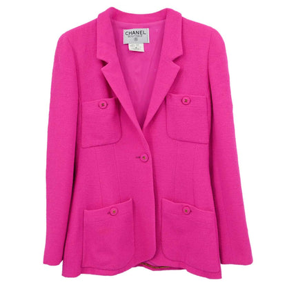 Chanel 1995 Single Breasted Tweed Jacket Pink 95P #40