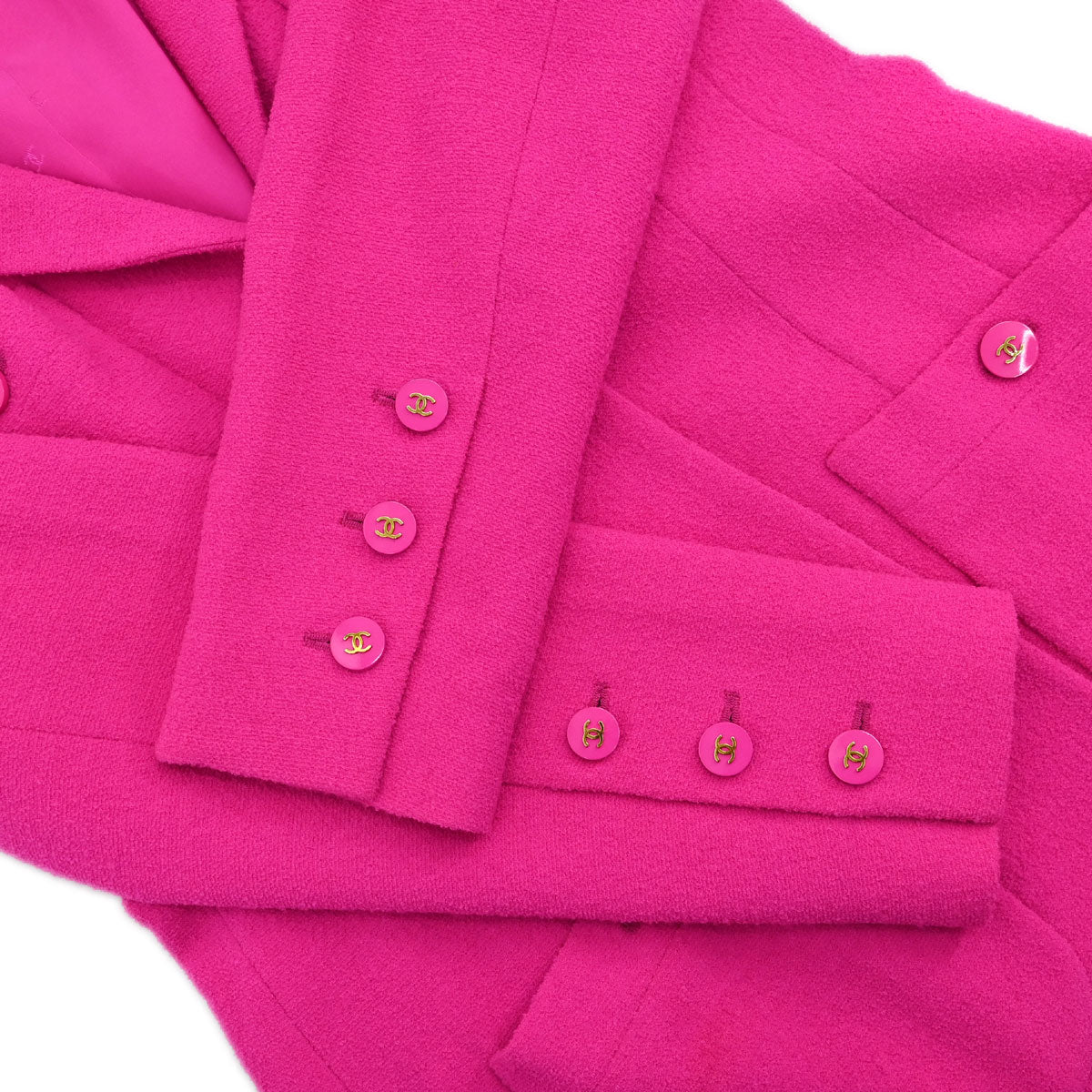 Chanel 1995 Single Breasted Tweed Jacket Pink 95P #40