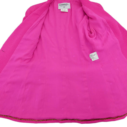 Chanel 1995 Single Breasted Tweed Jacket Pink 95P #40