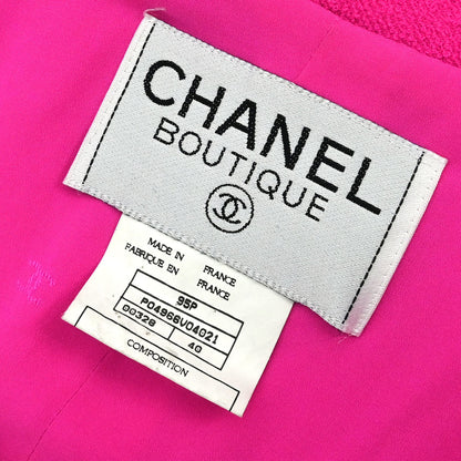 Chanel 1995 Single Breasted Tweed Jacket Pink 95P #40