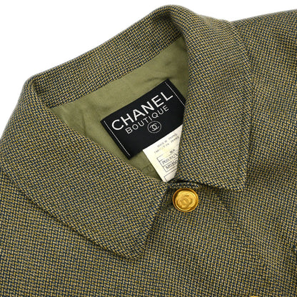Chanel 1996 Tweed Jacket Khaki #38