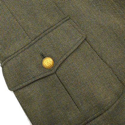 Chanel 1996 Tweed Jacket Khaki #38