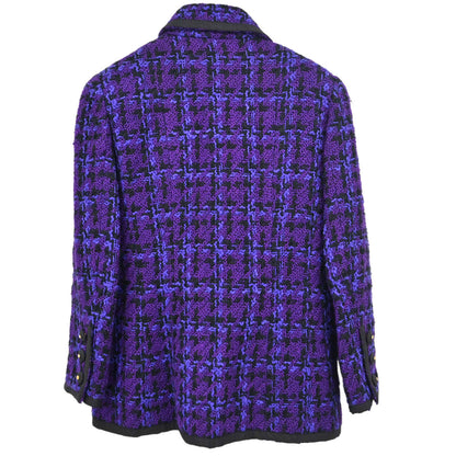 Chanel Tweed Check Jacket Purple #40