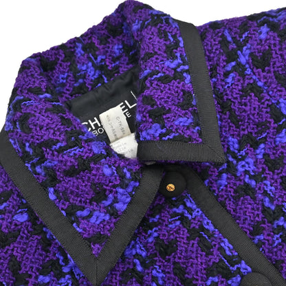 Chanel Tweed Check Jacket Purple #40
