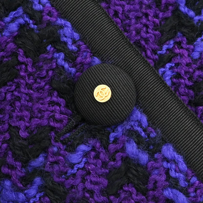 Chanel Tweed Check Jacket Purple #40