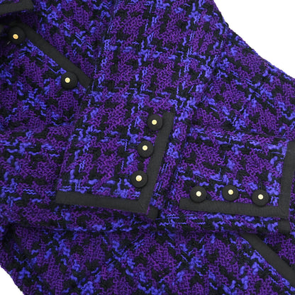 Chanel Tweed Check Jacket Purple #40
