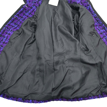 Chanel Tweed Check Jacket Purple #40