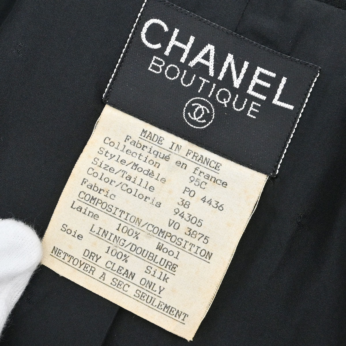 Chanel 1995 Single Breasted Jacket Black #38