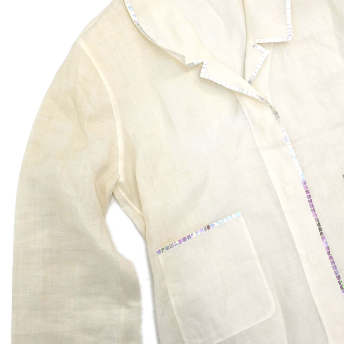 Chanel 1999 Sheer Blouse Shirt Ivory #38