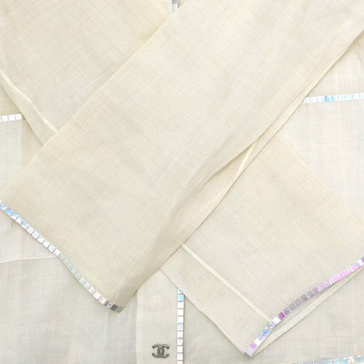 Chanel 1999 Sheer Blouse Shirt Ivory #38