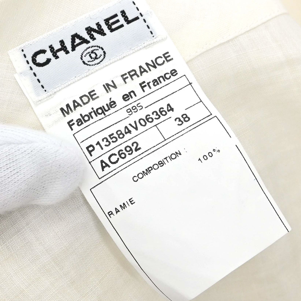 Chanel 1999 Sheer Blouse Shirt Ivory #38