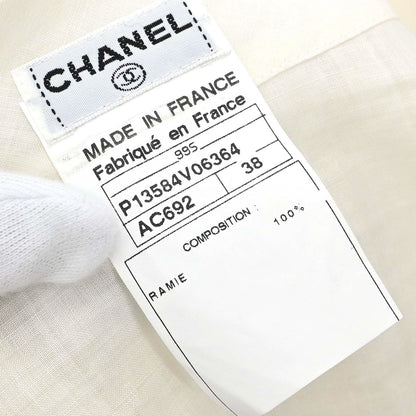 Chanel 1999 Sheer Blouse Shirt Ivory #38