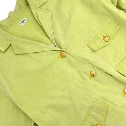 Chanel Single Breasted Jacket Denim Light Green