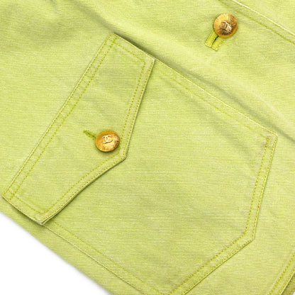 Chanel Single Breasted Jacket Denim Light Green