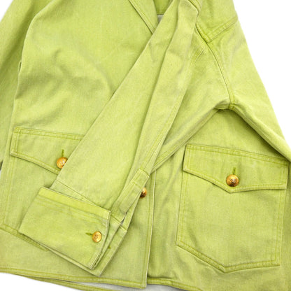 Chanel Single Breasted Jacket Denim Light Green