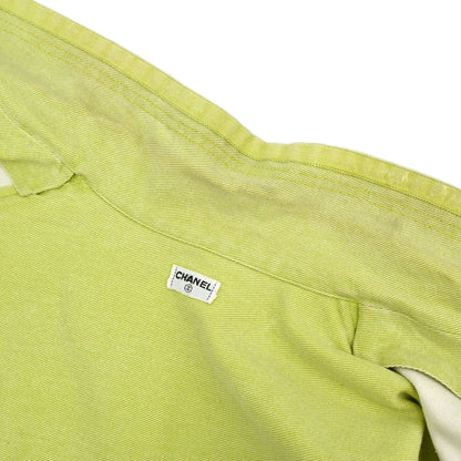 Chanel Single Breasted Jacket Denim Light Green