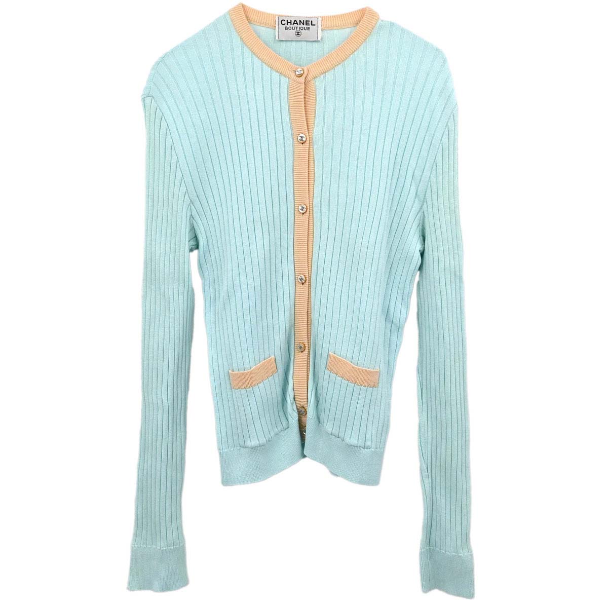 Chanel 1997 Ribbed Cotton Cardigan #44