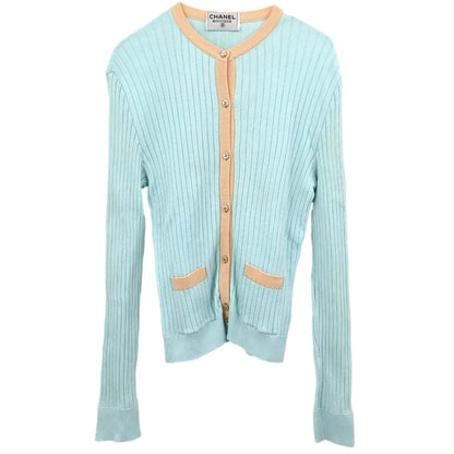 Chanel 1997 Ribbed Cotton Cardigan #44