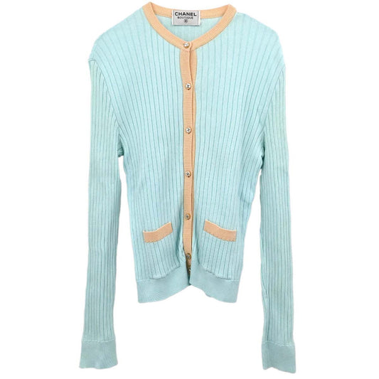 Chanel 1997 Ribbed Cotton Cardigan #44