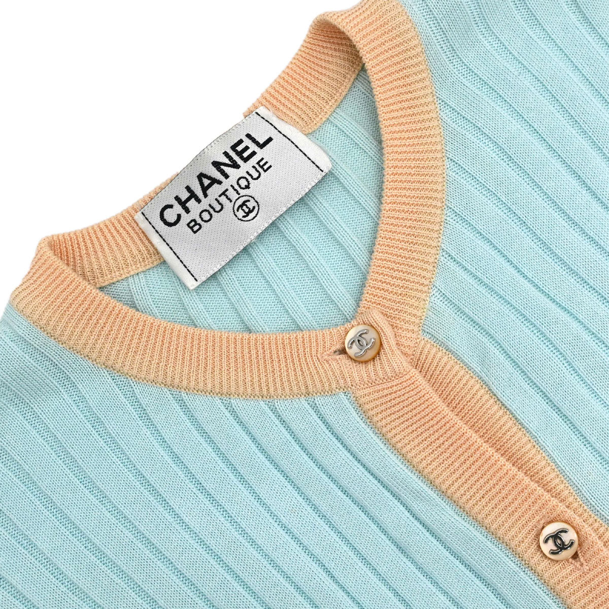 Chanel 1997 Ribbed Cotton Cardigan #44
