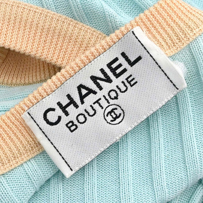 Chanel 1997 Ribbed Cotton Cardigan #44