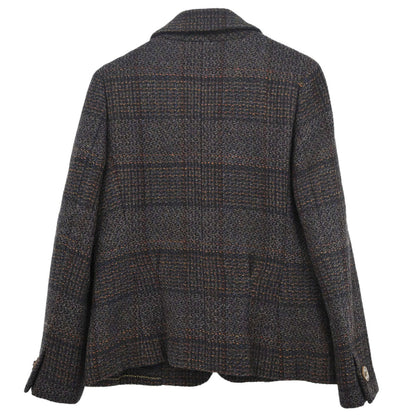 Chanel 2002 Single Breasted Tweed Jacket Black #38