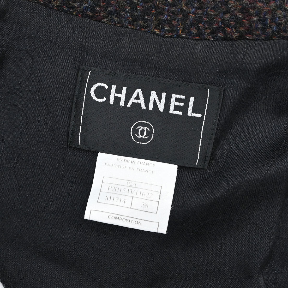 Chanel 2002 Single Breasted Tweed Jacket Black #38