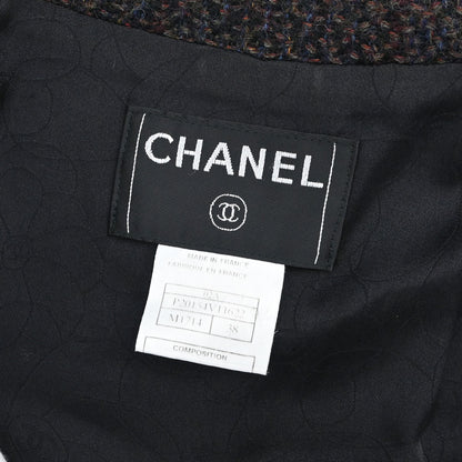 Chanel 2002 Single Breasted Tweed Jacket Black #38