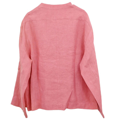 Chanel 1996 Collarless Linen Jacket Pink #40