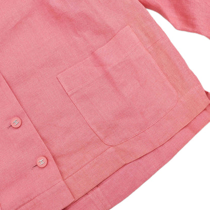 Chanel 1996 Collarless Linen Jacket Pink #40