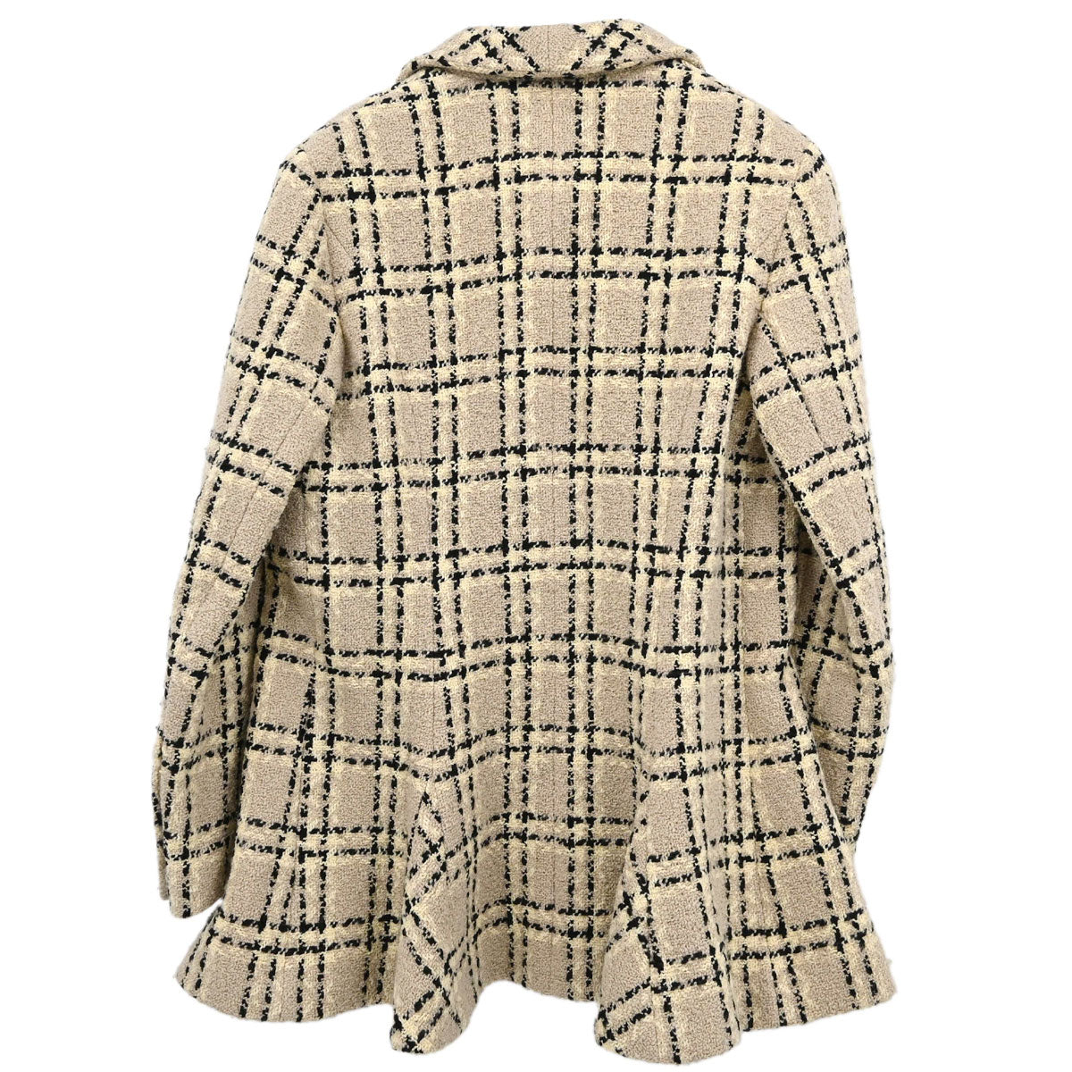 Chanel Jacket Check Tweed Beige Black
