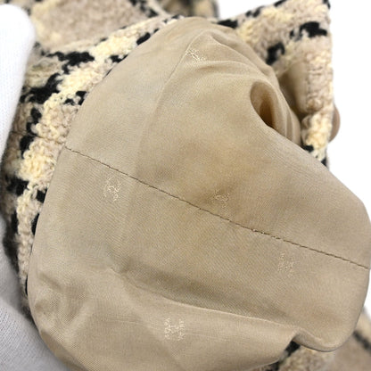 Chanel Jacket Check Tweed Beige Black