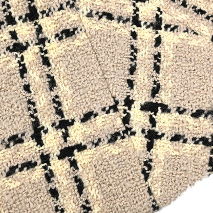 Chanel Jacket Check Tweed Beige Black