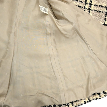 Chanel Jacket Check Tweed Beige Black