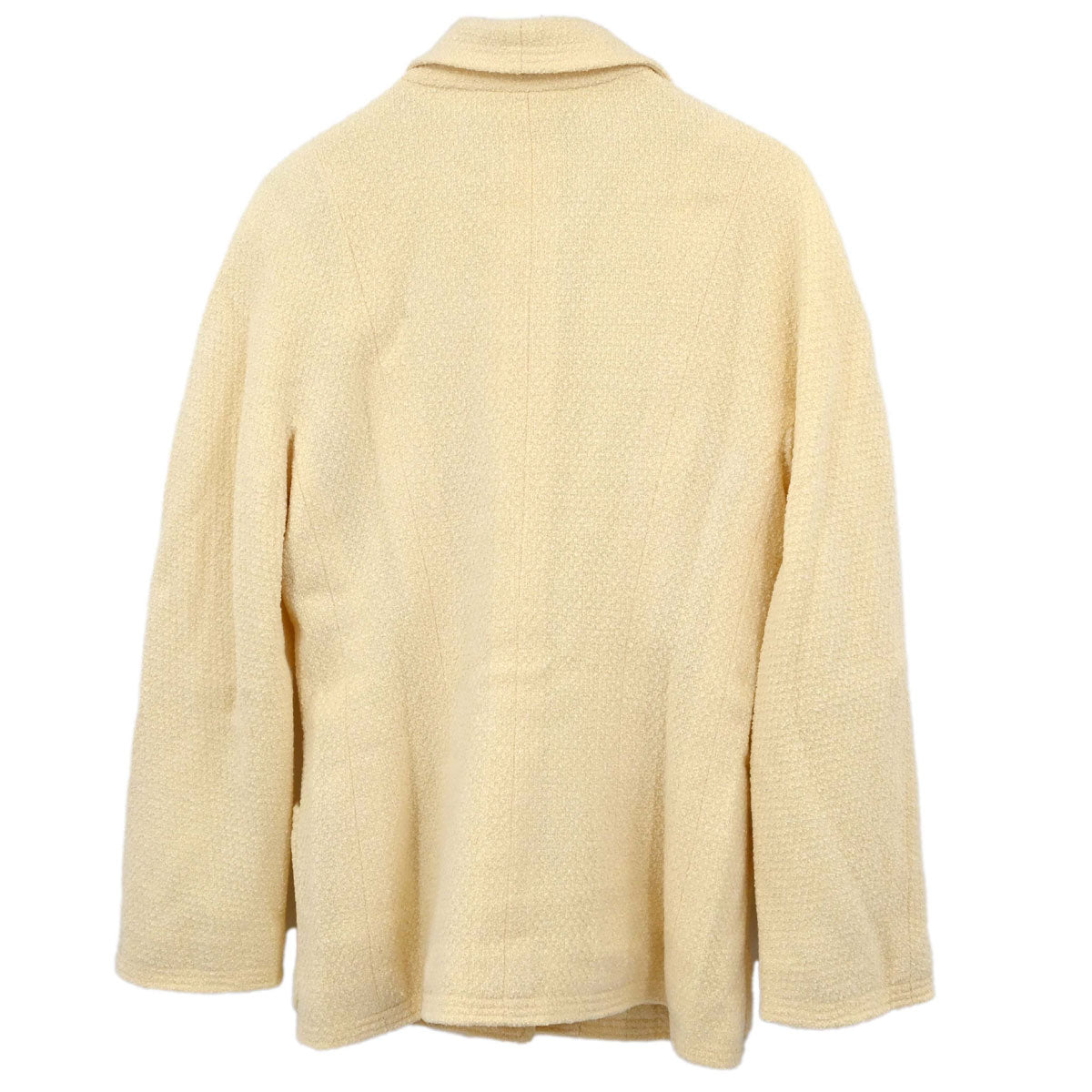 Chanel Single Breasted Tweed Jacket Ivory #36