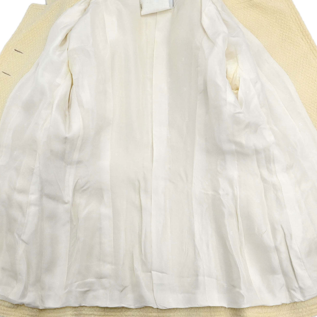 Chanel Single Breasted Tweed Jacket Ivory #36