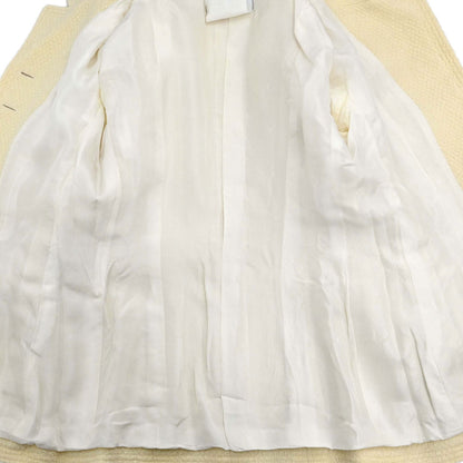 Chanel Single Breasted Tweed Jacket Ivory #36