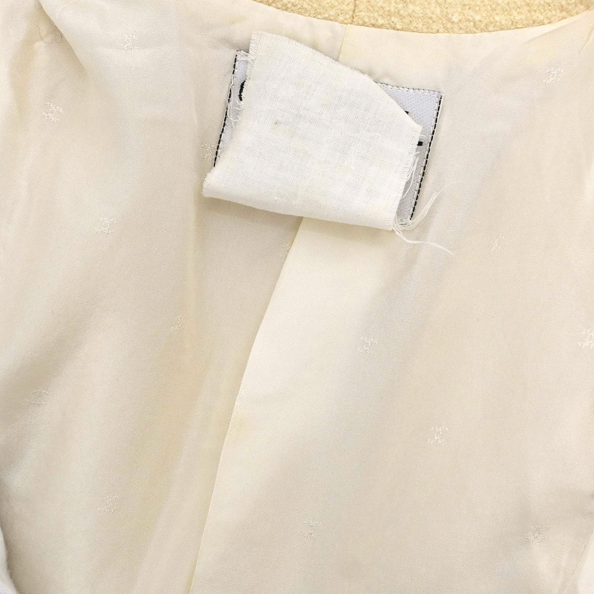 Chanel Single Breasted Tweed Jacket Ivory #36