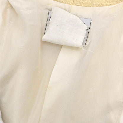 Chanel Single Breasted Tweed Jacket Ivory #36