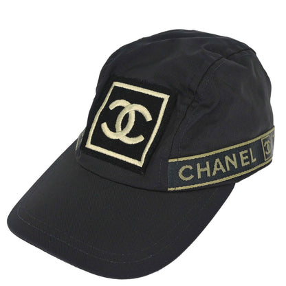 Chanel Sport Line Black #M Cap Hat Small Good