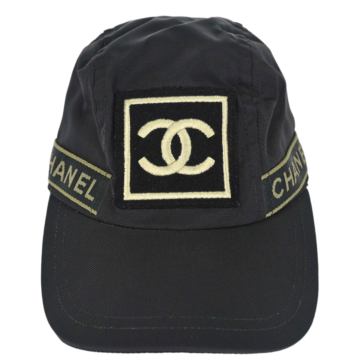 Chanel Sport Line Black #M Cap Hat Small Good