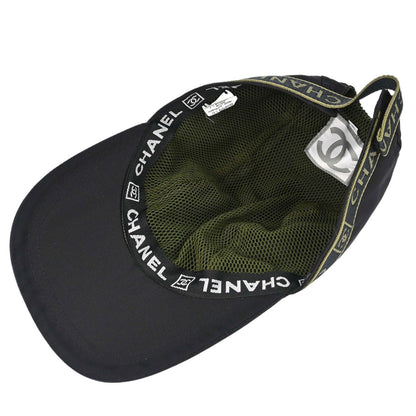 Chanel Sport Line Black #M Cap Hat Small Good