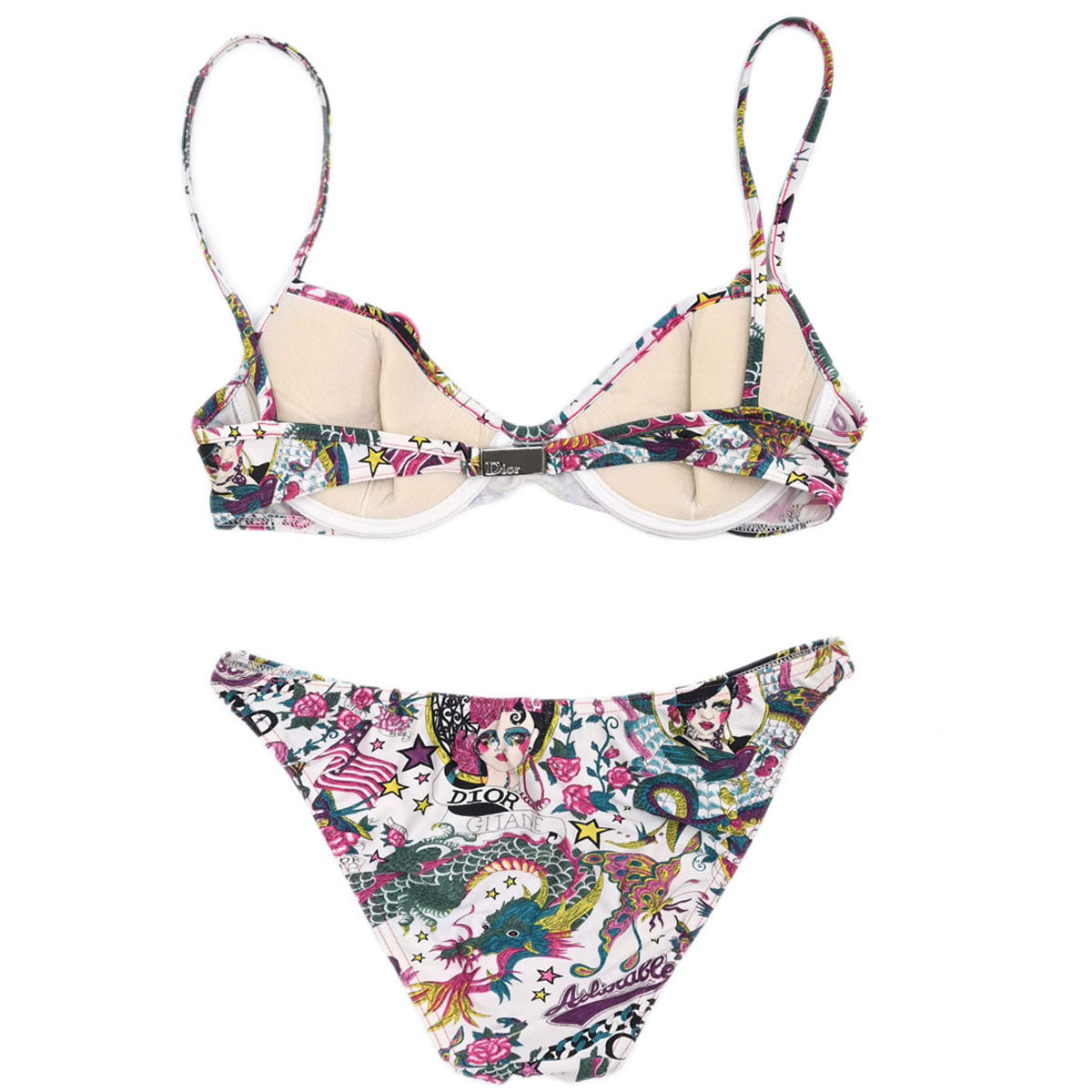 Christian Dior Swimwear Swimsuit Print White #90 #38
