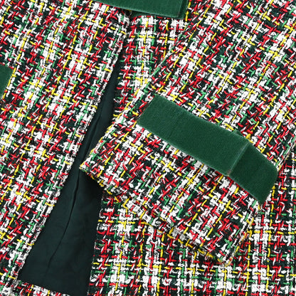 Chanel 2017 Hook and Loop Tape Jacket Tweed Green #40