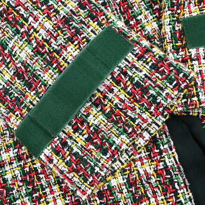 Chanel 2017 Hook and Loop Tape Jacket Tweed Green #40